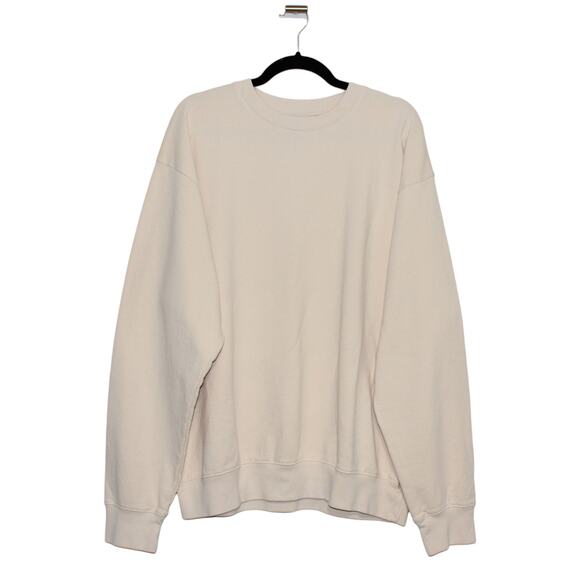 Sporty & Rich 100% Cotton Cream Crewneck Sweatshirt Size Large Made in USA - Picture 1 of 7